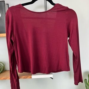 Lulu’s Open Back Maroon Long Sleeve